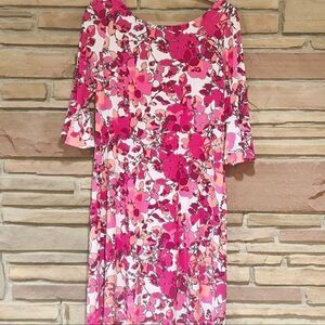 Pappagallo Dress Pink White Floral M